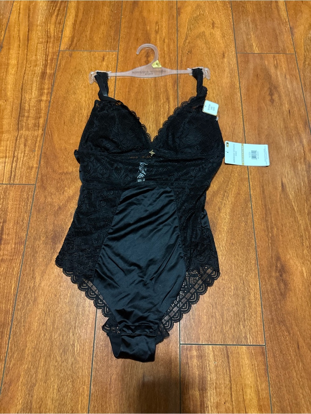 Adrienne Vittadini Black Lace Bodysuit Shapewear